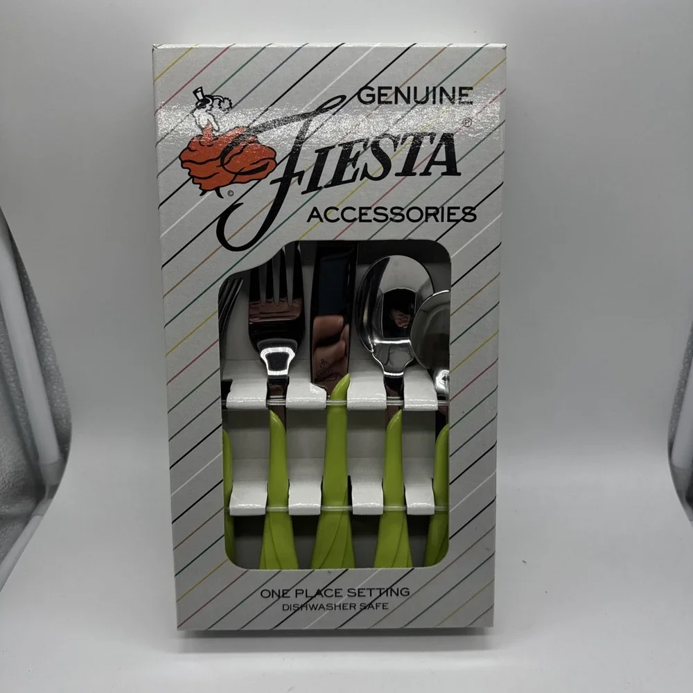 Fiesta Ware Genuine Licensed Accessory Chartreuse Silverware Utensil Set 5pc NIB